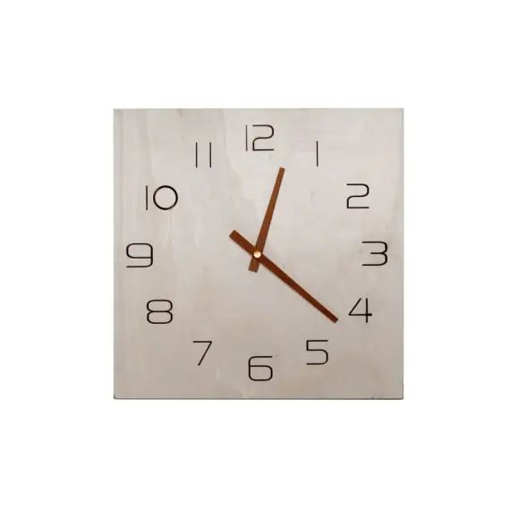 Horloge murale en contreplaqué beige