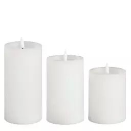 Lot de 3 bougies led en cire blanc H15