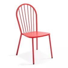 Chaise bistrot en métal rouge