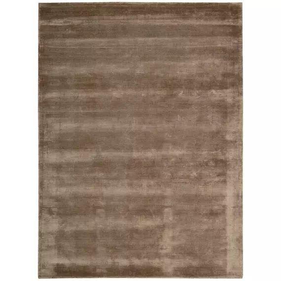 Tapis design et moderne en viscose marron 110×170