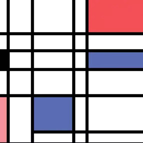 Papier peint panoramique Panorama mondrian vinyl rose intissé LUTECE l.424 x H.2