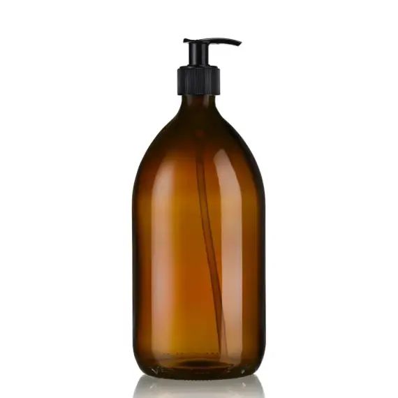 Distributeur de savon noir 1L verre ambré