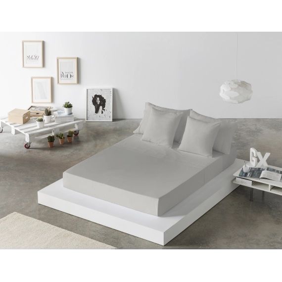 Drap de lit en coton gris 250×280