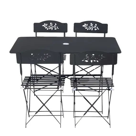 Ensemble de jardin  4 places  en acier gris anthracite