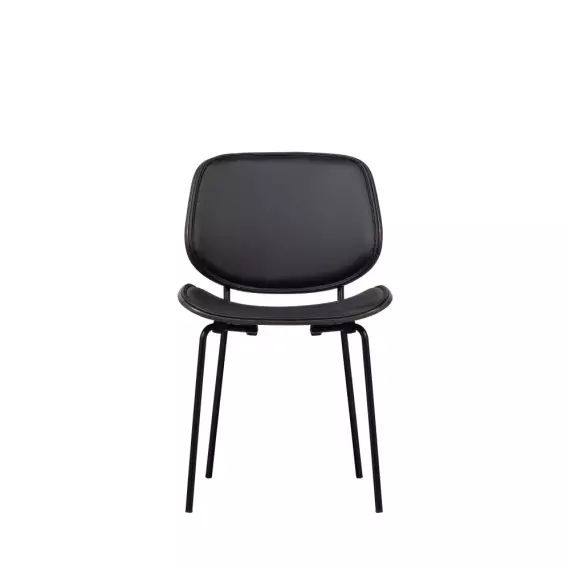 Close – Lot de 2 chaises en simili et métal – Couleur – Noir