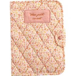 Protège carnet santé en coton rose
