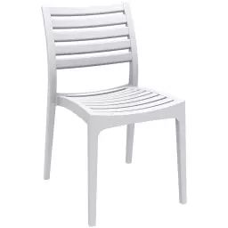 Chaise de jardin empilable résistante aux UV en plastique Blanc
