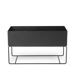 Jardinière sur pied Plant Box en Métal, Acier laqué époxy – Couleur Noir – 77 x 59.44 x 45 cm – Designer Trine Andersen