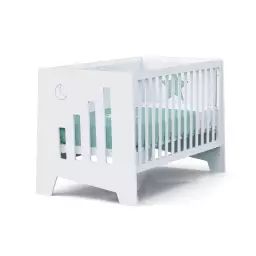Lit bébé – bureau (2en1) 70×140 cm en blanc