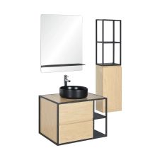 Meuble de salle de bain 70 cm avec colonne, miroir et vasque