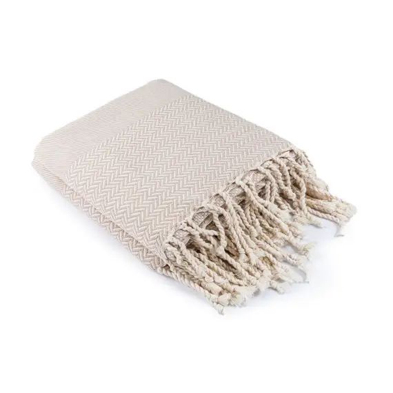 Plaid grand modèle 160×250 taupe clair