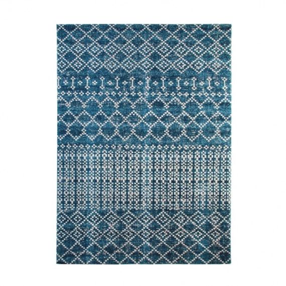 Tapis pour intérieur-extérieur motifs berbères bleu 160×230