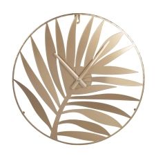 Horloge feuille de palmier en métal doré D40