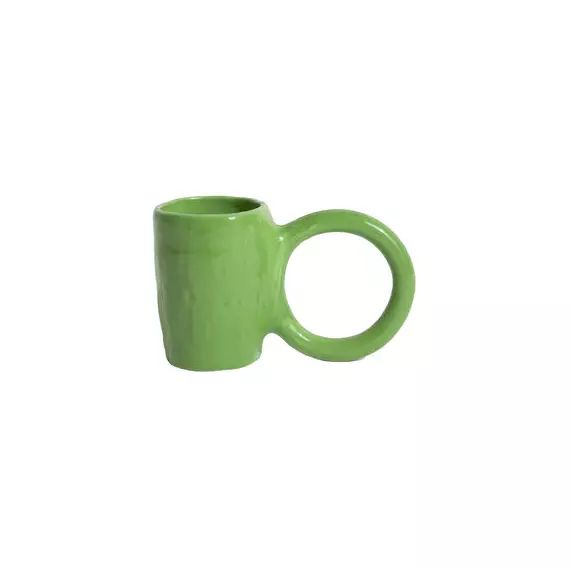 Mug Donut en Céramique, Faïence émaillée – Couleur Vert – 18.17 x 18.17 x 12 cm – Designer Pia Chevalier