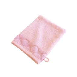 Gants de toilette rose thé 15×21 en coton