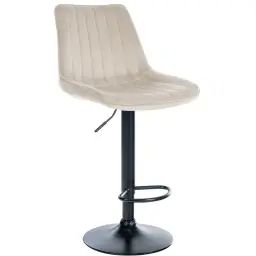 Tabouret de bar velours ajustable pivotant velours Crème