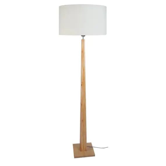 Lampadaire bois naturel et écru