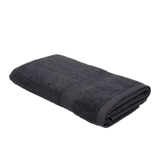 Drap de bain uni en coton anthracite 70×130