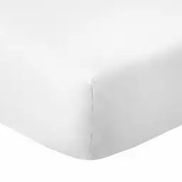 Drap housse 2 places coton blanc 140×190 cm