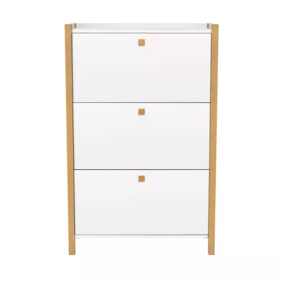 Hannover – Meuble à chaussures en bois 3 portes – Couleur – Blanc