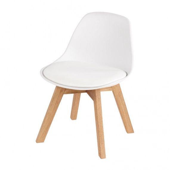 Chaise style scandinave enfant blanche et chêne Ice