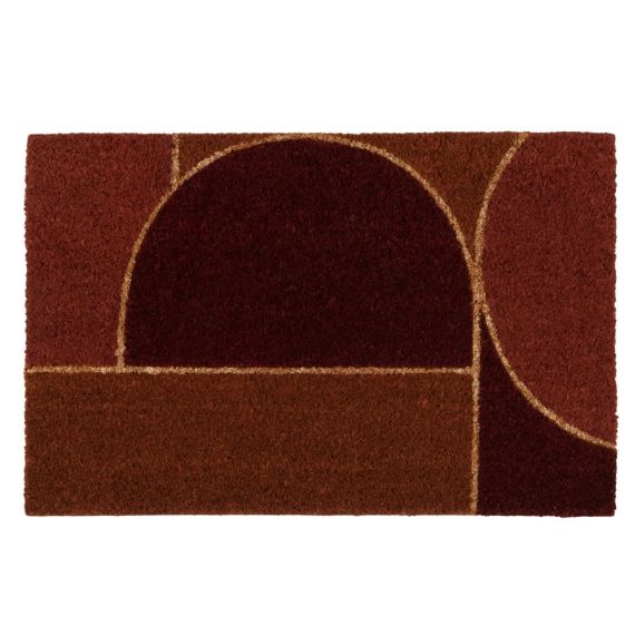 Paillasson rouge brique, marron et doré 40×60