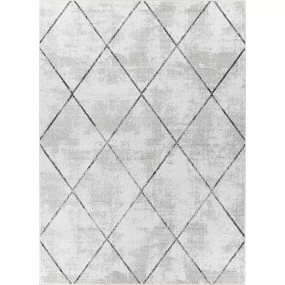 Tapis Géométrique Berbère – Blanc et Gris – 160x213cm