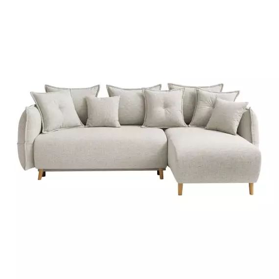 Canapé d&rsquo;angle NUBIA convertible et réversible tissu Beige