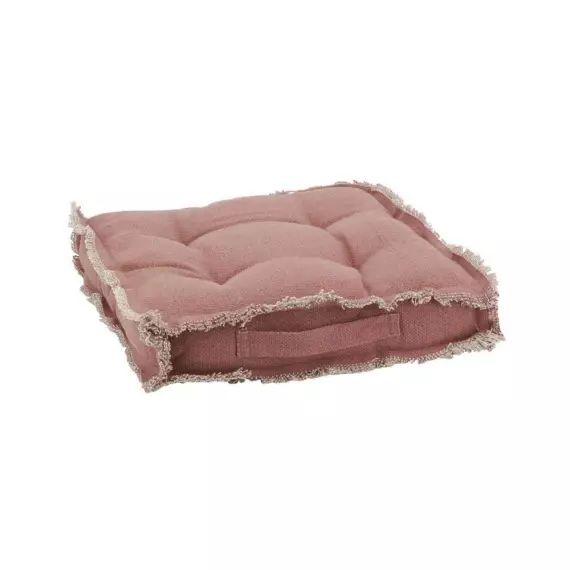 Coussin de sol en coton 40 x 40 cm vieux rose