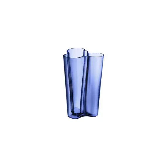 Vase Aalto en Verre, Verre soufflé bouche – Couleur Bleu – 17 x 17 x 25 cm – Designer Alvar Aalto