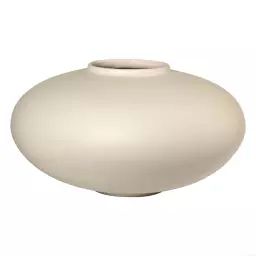 Vase oblong en céramique naturelle diam 18cm