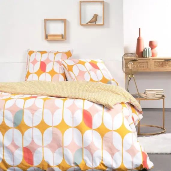 Parure de lit en Coton Jaune 240×220 cm