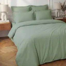 Housse de couette en percale coton  sauge 260×240 cm