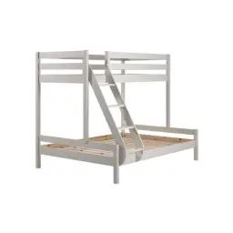 Lit superposé 90×200 140×200 sommier inclus blanc