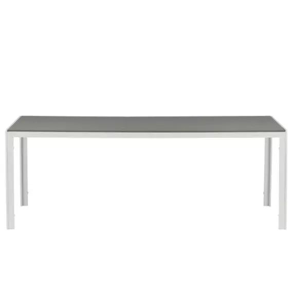 Table de jardin scandinave en bois et métal gris