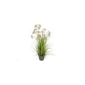 Allium de Naples artificiel fleurs beige pot zinc H78cm