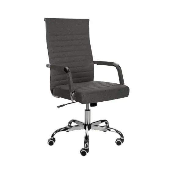 Chaise de bureau réglable pivotante en tissu Gris foncé