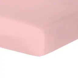 Drap housse satin de coton  160x200x30 rose