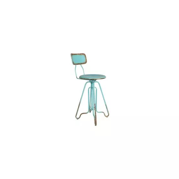 Tabouret de bar en métal 61cm turquoise