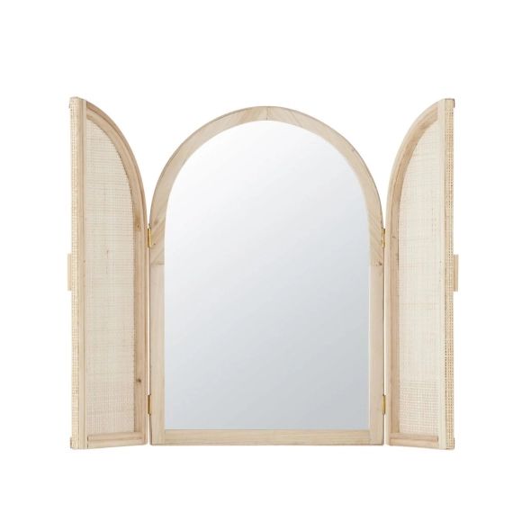 Miroir persiennes en cannage beige 48×71