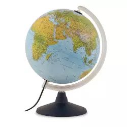 Mappemonde / globe terrestre avec avion en alu chromé