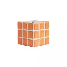 Pot de fleurs Tile en Céramique – Couleur Orange – 18.17 x 18.17 x 18.17 cm