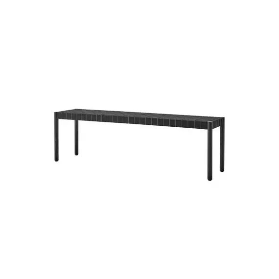Banc Betty en Tissu, Lin – Couleur Noir – 157 x 74.17 x 46 cm – Designer Jakob Thau