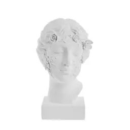 Statue visage en polyrésine blanc H31
