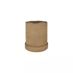 Pot de fleurs Uneru en Céramique, Grès brut recyclé – Couleur Marron – 16 x 16 x 19.5 cm