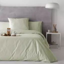 Housse de couette en percale de coton 155×220 cm vert