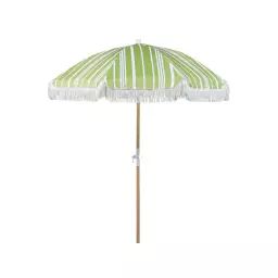 Parasol de jardin ⌀ 150 cm vert et blanc