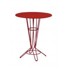 NOSTRUM – Table haute en acier rouge vin D80