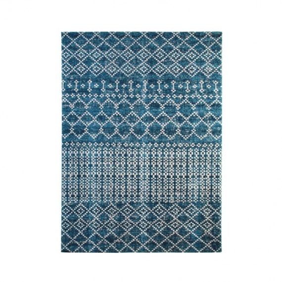 Tapis pour intérieur-extérieur motifs berbères bleu 120×170