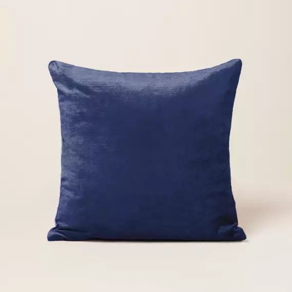 Housse de coussin CASTIGLIONE bleu nuit et taupe – BLEU